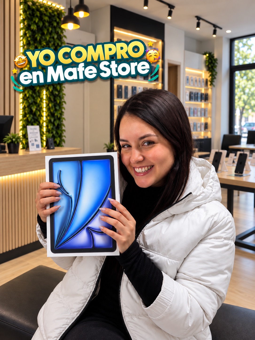 Cliente de Mafe Store con su compra