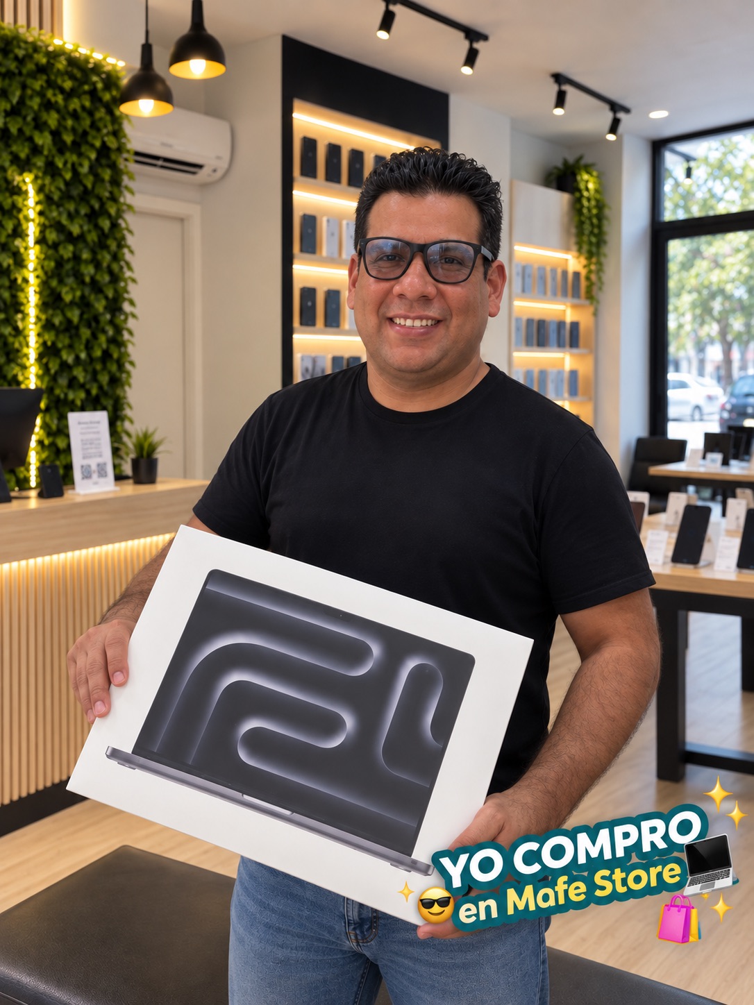 Cliente de Mafe Store con su compra