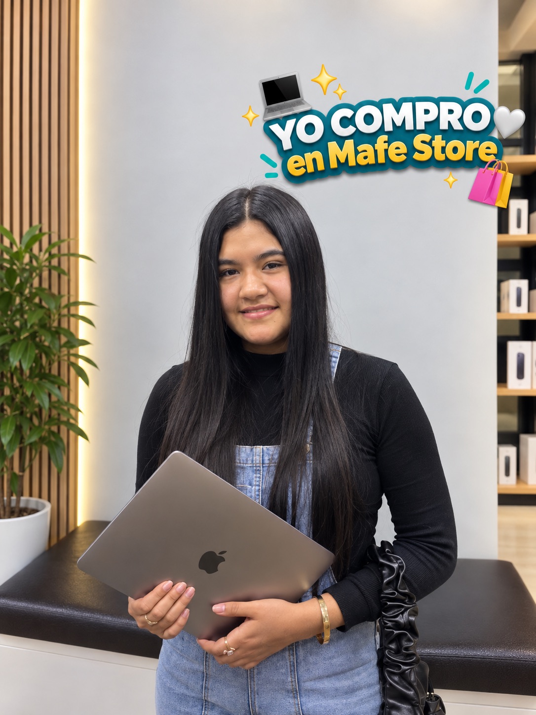 Cliente de Mafe Store con su compra